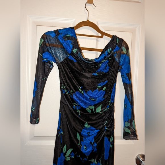 Shein Flower Blue Dress Size S - Picture 2 of 4